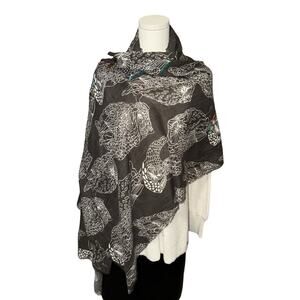 Pins & Needles Owl Print 24” x 72” Gray W/ Green & Orange